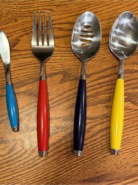 Fiestaware Stainless Steel Serving Utensil Set — Blue, Red, Navy & Yellow